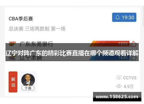 辽宁对阵广东的精彩比赛直播在哪个频道观看详解